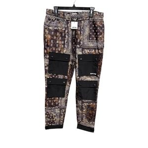 EPTM Tie Dye Bandana Cargos with‎ Snap Pockets and Cuffs Size Large 34 NWT